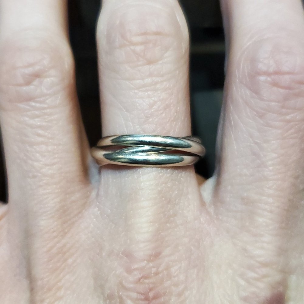 Size 9 925 Sterling Silver Simple Triple Bands Ring